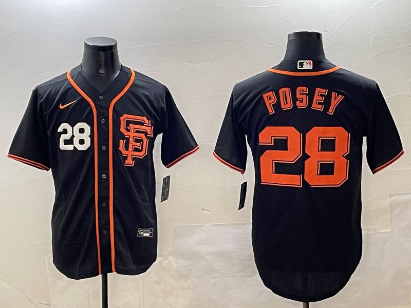 Men San Francisco Giants #28 Posey Black Game 2025 Nike MLB Jersey style 2->san francisco giants->MLB Jersey